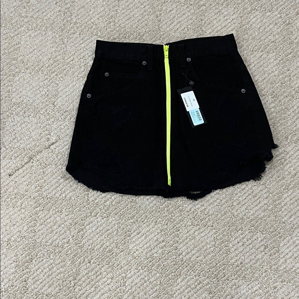 Black Mini Skirt with Neon Accent